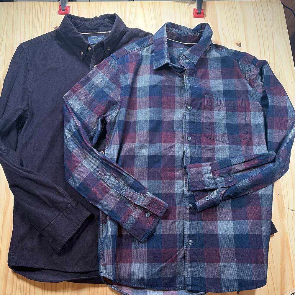 7 Diamonds Shirt Mens Small Regular Fit Corduroy Button Down 2 Pack Fall Winter